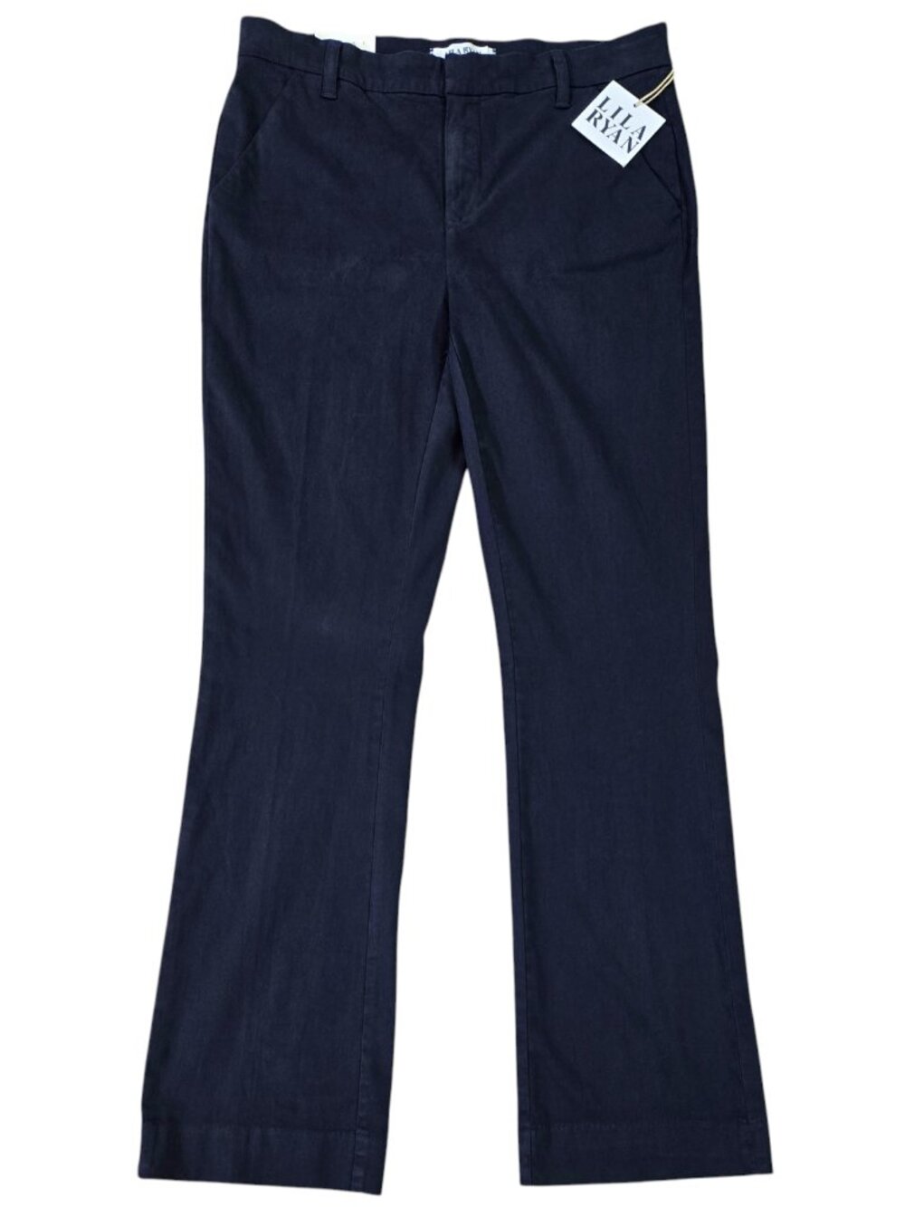 Lila Ryan NWT The Jenalyn Navy Blue Brushed Sateen Bootcut Trouser